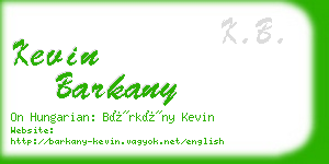 kevin barkany business card